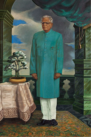 Shri Ramaswamy Venkataraman, Gulam Rasool Santosh, Oil on Canvas