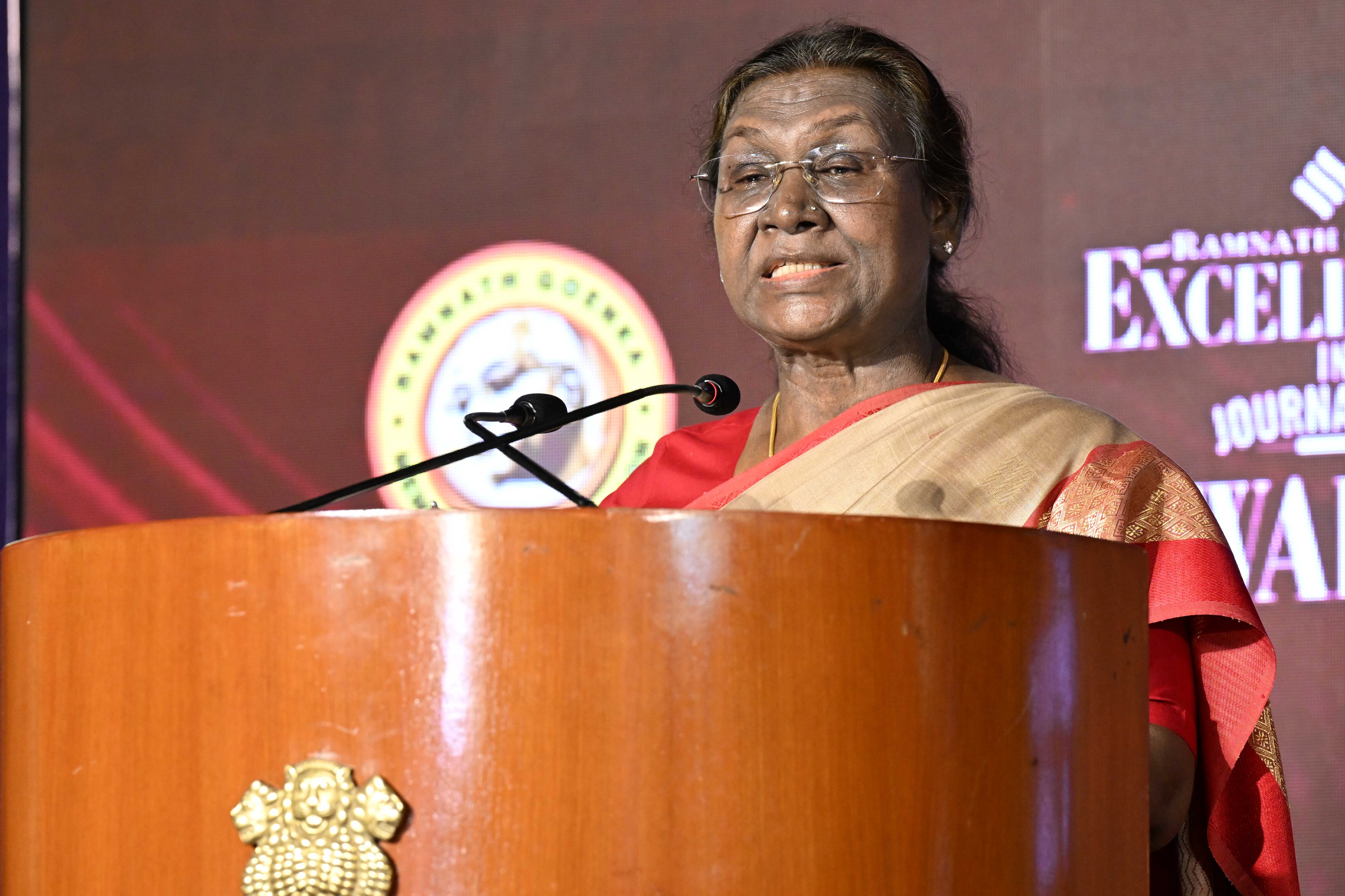 ADDRESS BY THE HON’BLE PRESIDENT OF INDIA, SMT. DROUPADI MURMU ON THE OCCASION OF PRESENTATION OF THE RAMNATH GOENKA EXCELLENCE IN JOURNALISM AWARDS