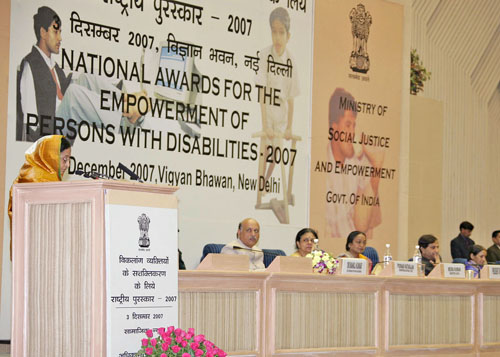 Speech by Hon'ble President of India Smt. Pratibha Devisingh Patil at the Presentation of the National Awards for the Empowerment of Persons With Disabilities and Release of a Postal Stamp