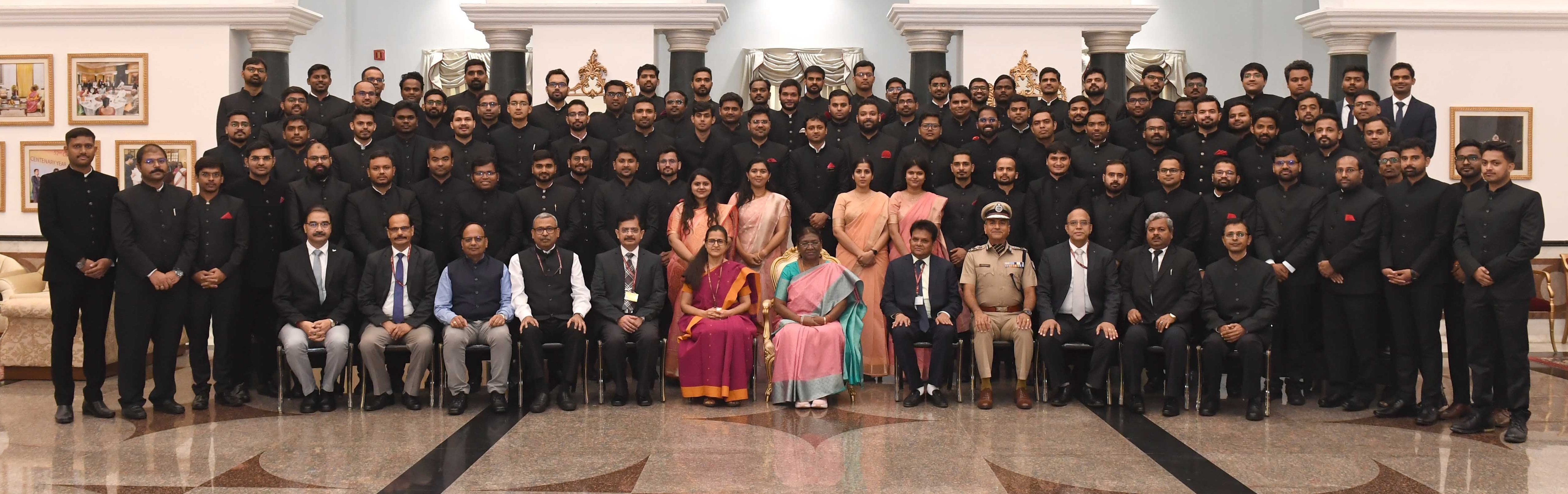 A group of 255 probationers of Indian Railways (2018 batch) calling on the President of India, Smt Droupadi Murmu at Rashtrapati Bhavan Cultural Centre on September 14, 2023.