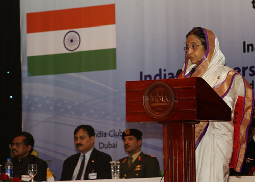 Speech by Her Excellency the President of India, Shrimati Pratibha Devisingh Patil at the Indian Community Reception at Dhabi, Uae