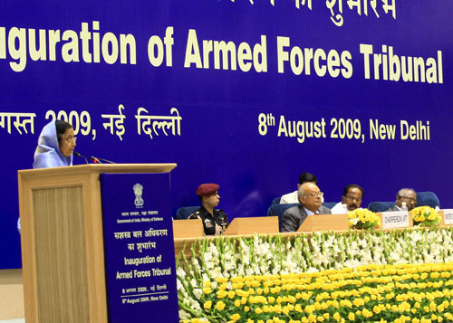 Speech by Hon'ble President of India, Shrimati Pratibha Devisingh Patil, at the Inaugration of the Armed Forces Tribunal