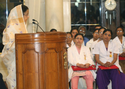 Speech by Her Excellency the President of India Shrimati Pratibha Devisingh Patil at the Presentation of National Florence Nightingale Awards for Nursing Personnel