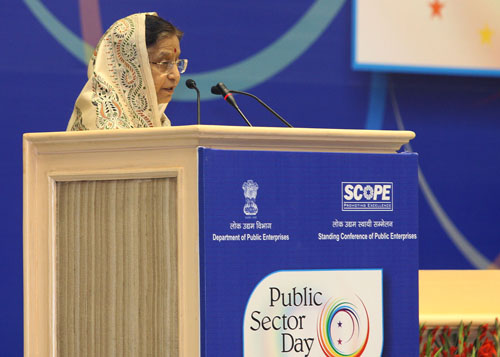 Speech by Her Excellency the President of India Shrimati Pratibha Devisingh Patil on the Occasion of Public Sector Day and Presentation of Scope Meritorious Awards to CPSEs