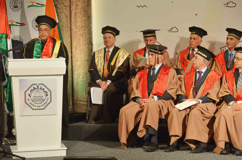 Acceptance Speech By The President Of India, Shri Pranab Mukherjee At The Conferment Of Honorary Doctorate By Al Quds University