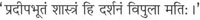 प्रदीपभूतं शास्त्रं हि दर्शनं विपुला मतिः ।