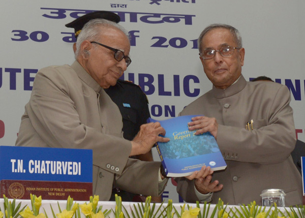 The commemorative publications of IIPA ‘Indian Governance Report 2012’ was released and first copy presented to the President of India, Shri Pranab Mukherjee at the inauguration of the Diamond Jubilee celebrations of Indian Institute of Public Administrat 