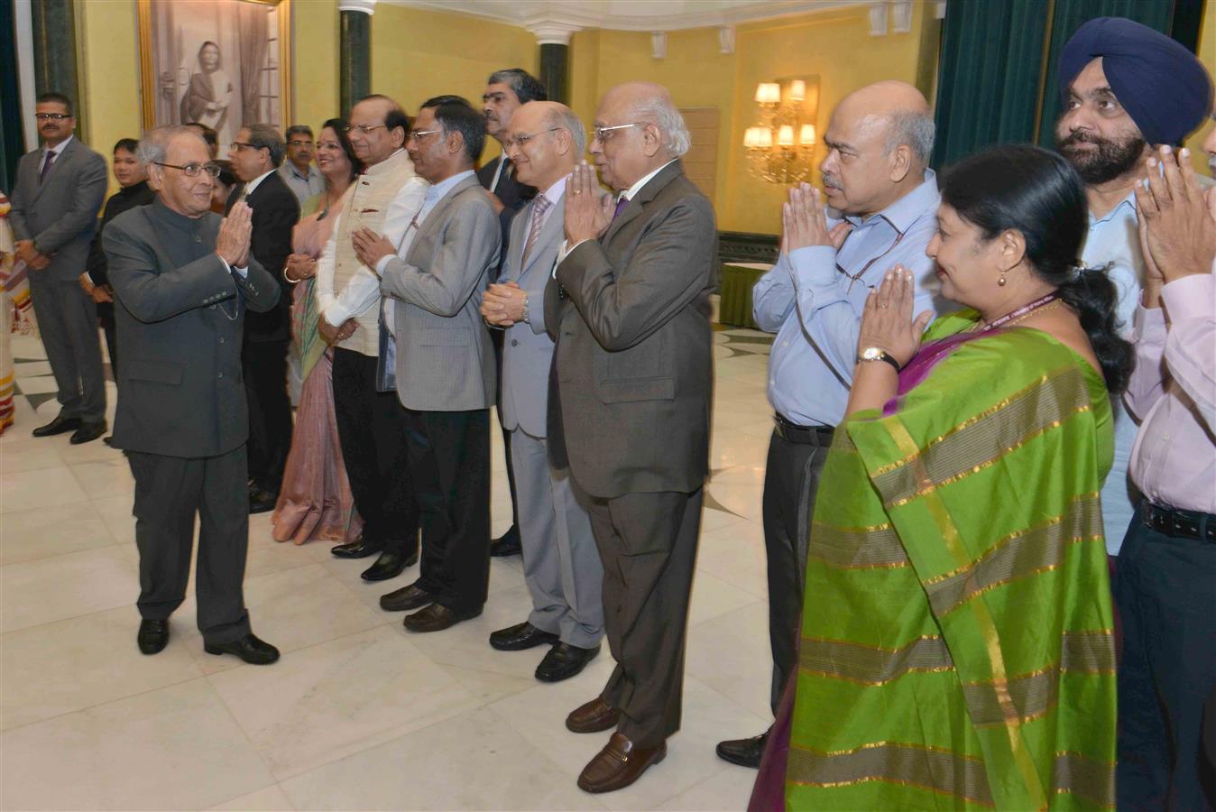 The President of India, Shri Pranab Mukherjee at the Reception on the occasion of Civil Services Day at Rashtrapati Bhavan Cultural Centre (RBCC) on April 21, 2017.