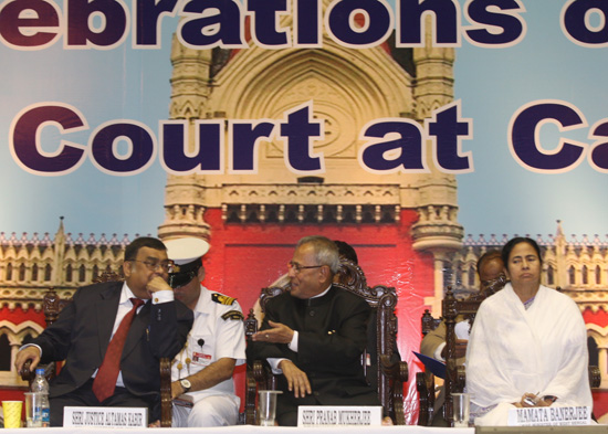 The President of India, Shri Pranab Mukherjee attending the Valedictory Function of the Sesquicentennial Celebrations of Calcutta High Court at Kolkata, West Bengal on May 5, 2013. The Chief Justice of India, Shri Justice Altamas Kabir and Chief Minister