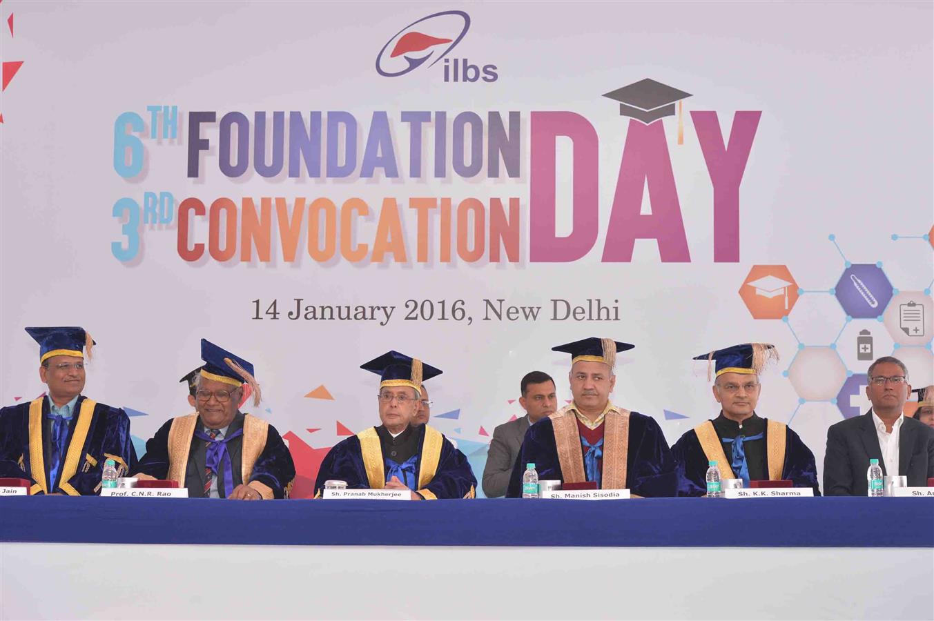 The President of India, Shri Pranab Mukherjee attending the 6th Foundation Day and 3rd Convocation of the Institute of Liver and Biliary Sciences (ILBS) in New Delhi on January 14, 2016. 