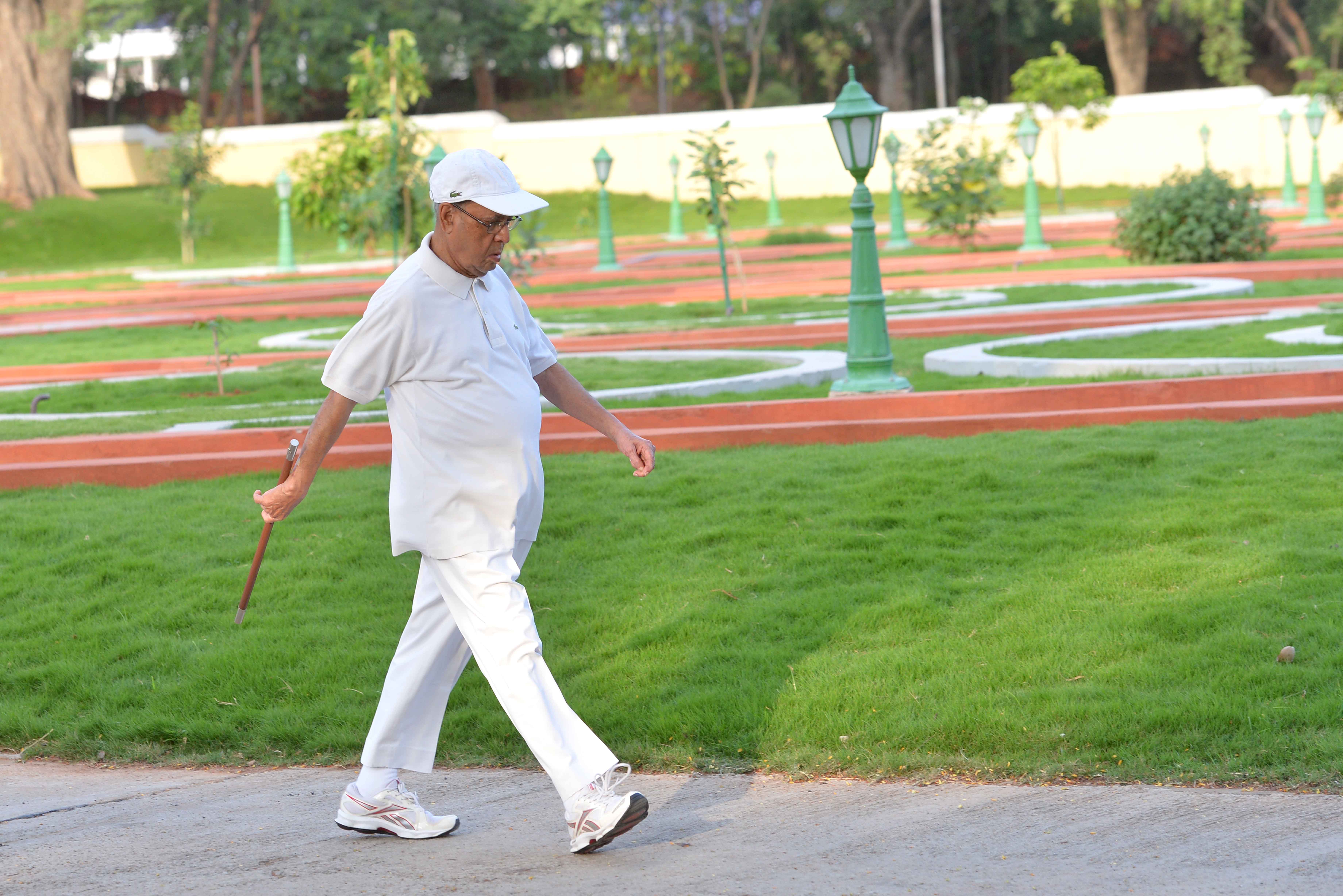 The President of India, Shri Pranab Mukherjee during the Morning Walk at Rashtrapati Nilayam in Hyderabad on July 3, 2015.