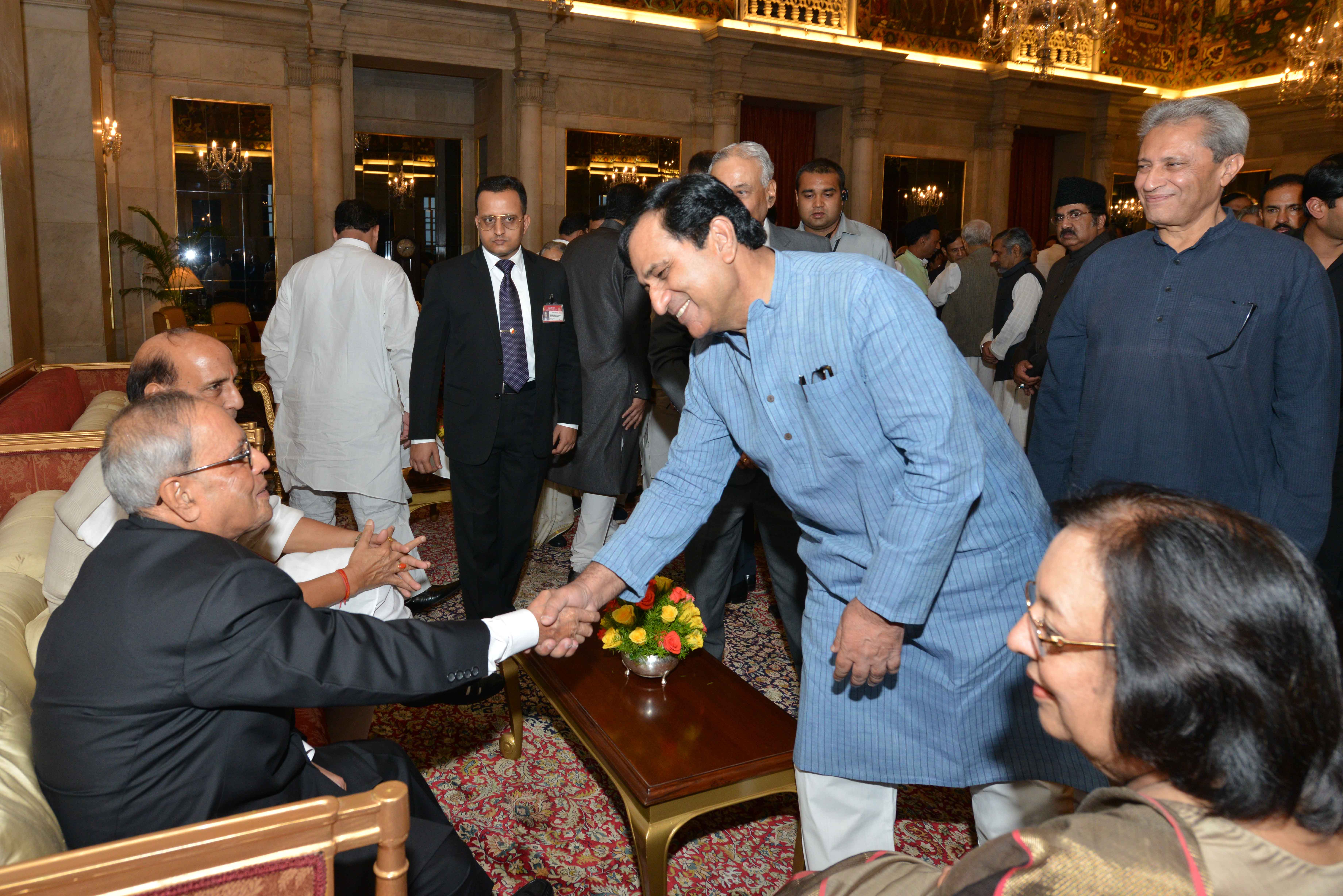 The President of India, Shri Pranab Mukherjee during the Iftar Reception on the occasion of Id' ul Fitr at Rasjtrapati Bhavan on July 15, 2015.