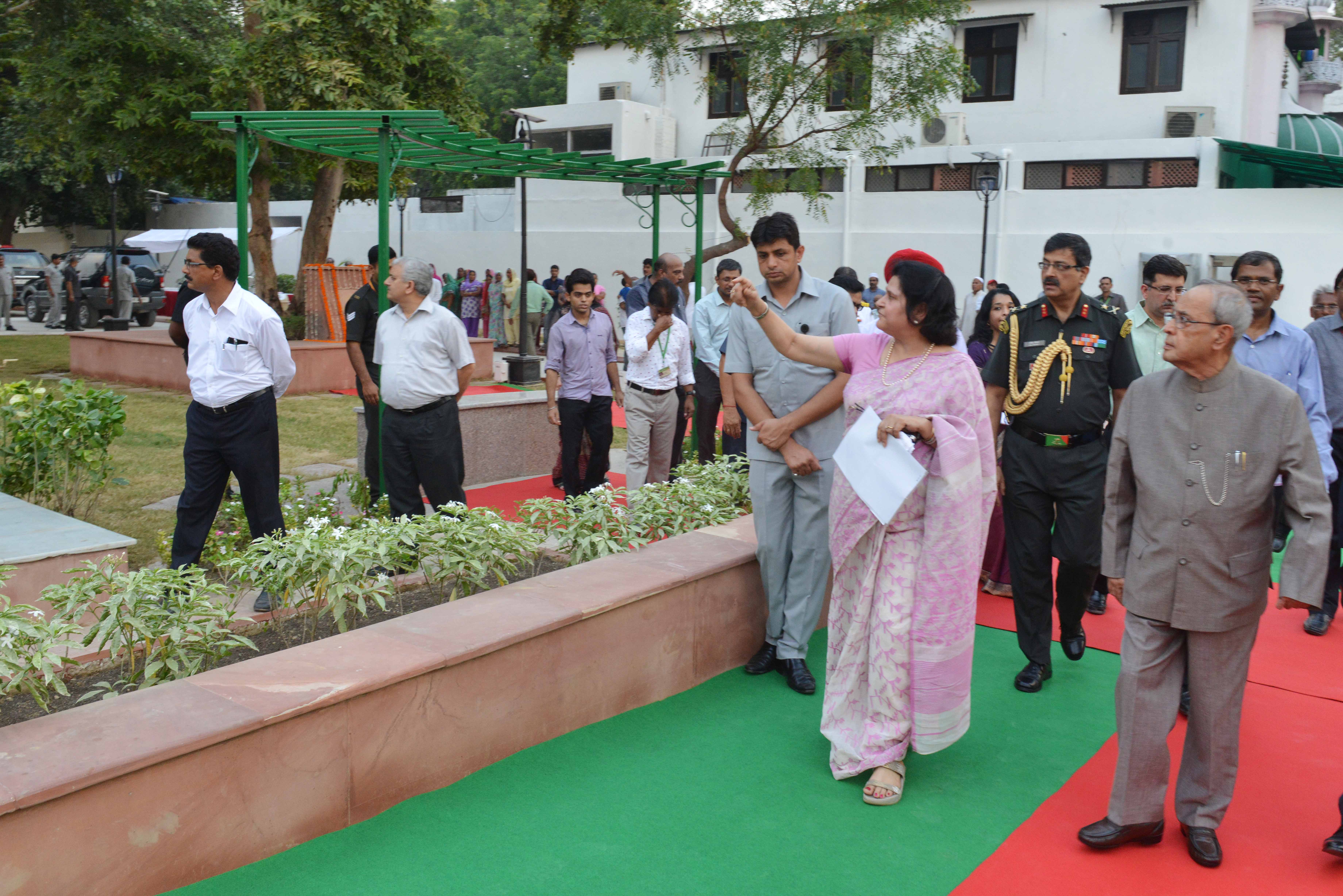 The President of India, Shri Pranab Mukherjee visiting after inaugurating the Arjunaa Haat at President's Estate on August 4, 2015.