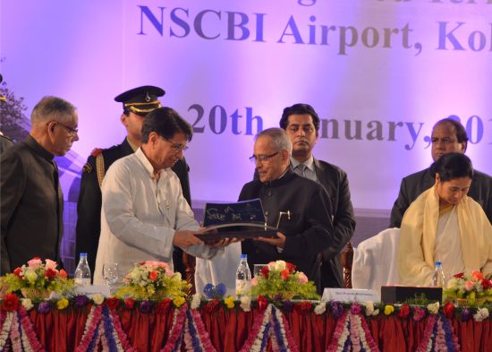 The President of India During Inauguration of the New Integrated Terminal Building of Kolkata Airport on January 20, 2013.