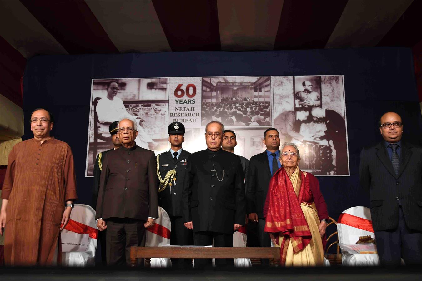 The President of India, Shri Pranab Mukherjee at the inauguration of 60th anniversary celebrations of the Netaji Research Bureau founded by Dr. Sisir Kumar Bose in 1957 at Kolkata in West Bengal on January 18, 2017.