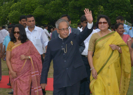 The President of India, Shri Pranab Mukherjee at the inauguration of the Cricket Ground at Dr. Rajendra Prasad Sarvodaya Vidyalaya at President's Estate in New Delhi on July 25, 2013.