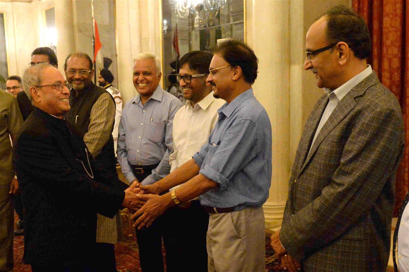 The President of India, Shri Pranab Mukherjee Hosting Dinner to Media Personnel at Rashtrapati Bhavan on July 3, 2017.