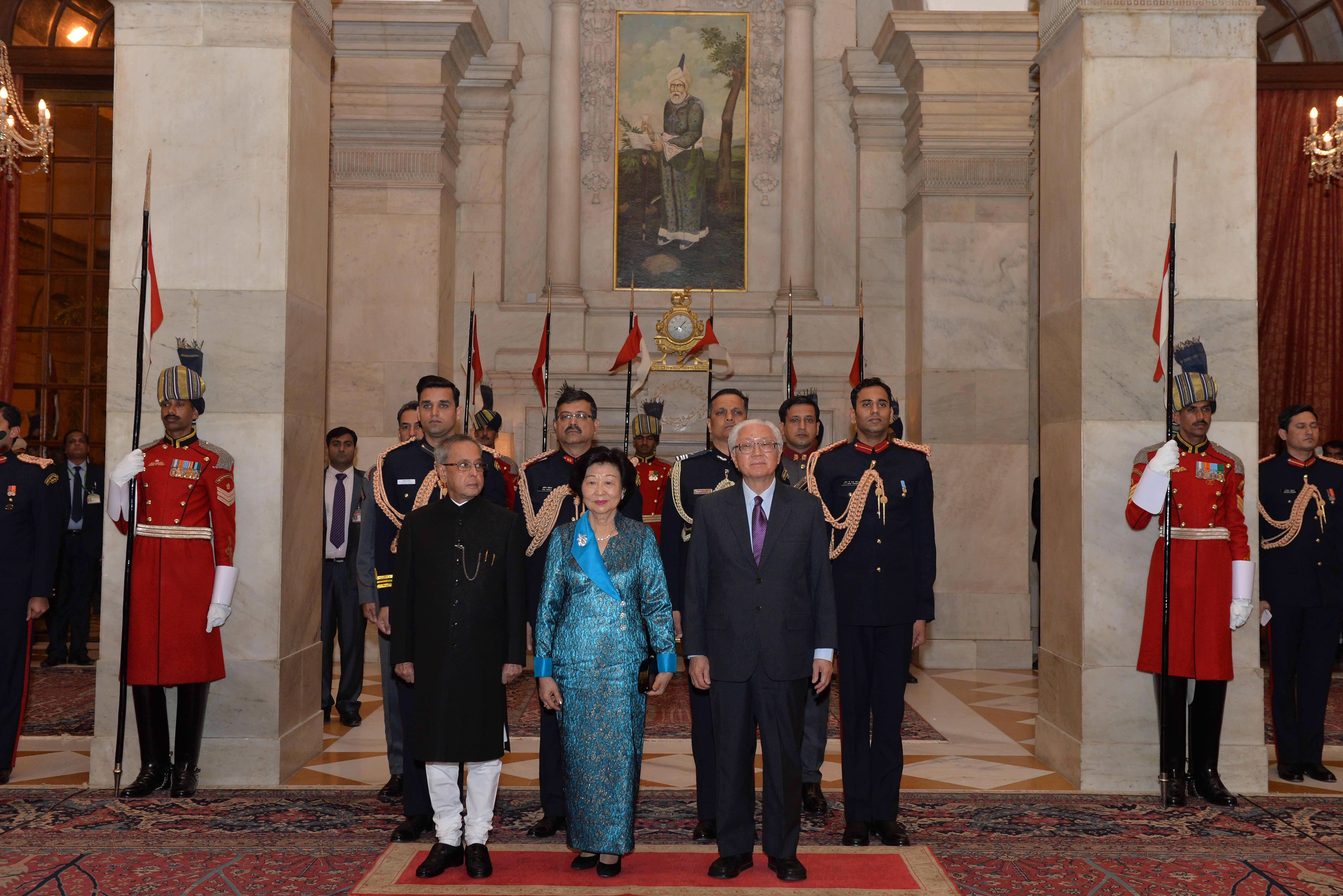 The President of India, Shri Pranab Mukherjee during the Banquet in Honour of the President of the Republic of Singapore, H.E. Dr. Tony Tan Keng Yam and Mrs. Mary Tan at Rashtrapati Bhavan on February 9, 2015.