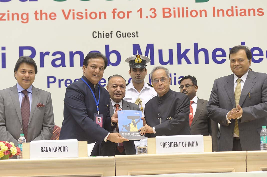 The President of India, Shri Pranab Mukherjee during the inauguration of ASSOCHAM summit on 'Livelihood Security of India: Realizing the Vision for 1.3 Billion Indians' at New Delhi on November 3, 2014. 