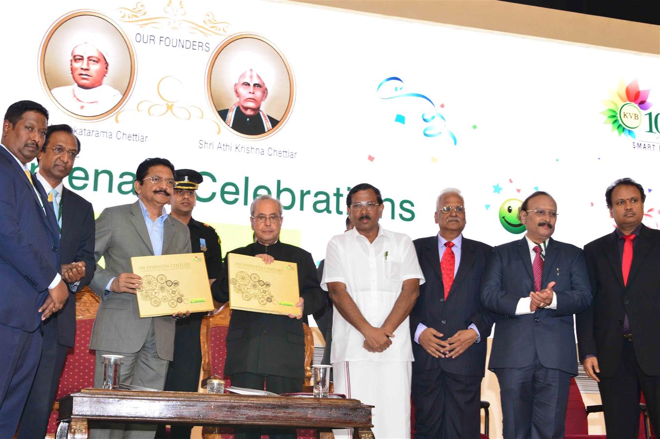 The President of India, Shri Pranab Mukherjee at the Centenary Celebrations of Karur Vysya Bank at Chennai in Tamil Nadu on September 10, 2016. 