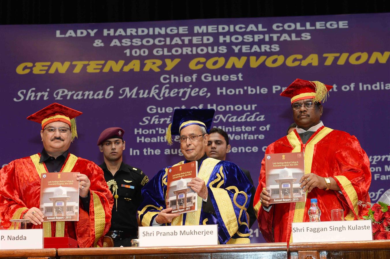 The President of India, Shri Pranab Mukherjee at the Centenary Celebrations and Convocation of Lady Hardinge Medical College at Swarn Jayanti Auditorium, Lady Hardinge Medical College, New Delhi on September 21, 2016. 