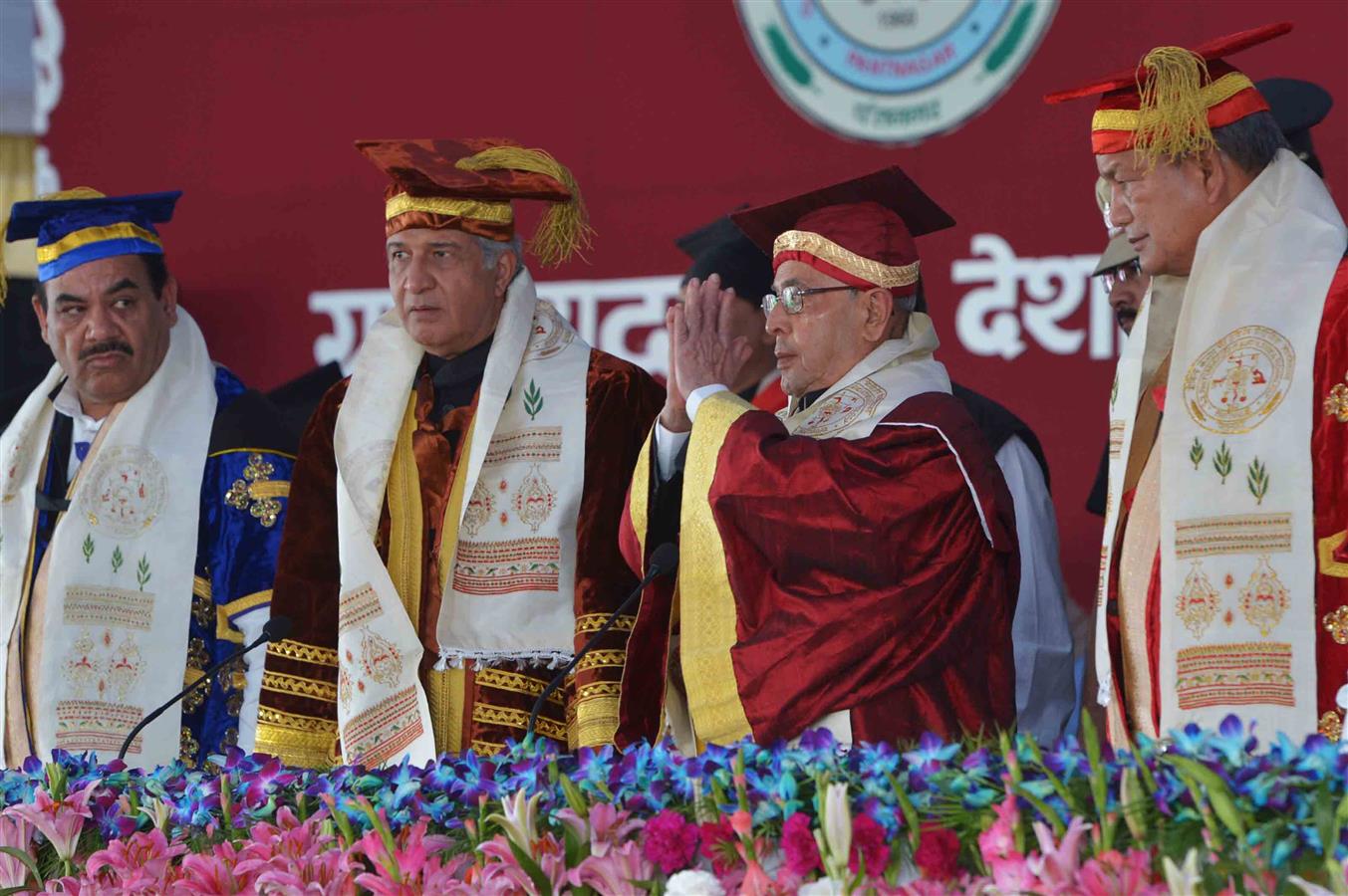 The President of India, Shri Pranab Mukherjee during the 29th Convocation of Govind Ballabh Pant University of Agriculture & Technology at Pantnagar in Uttarakhand on November 17, 2015.