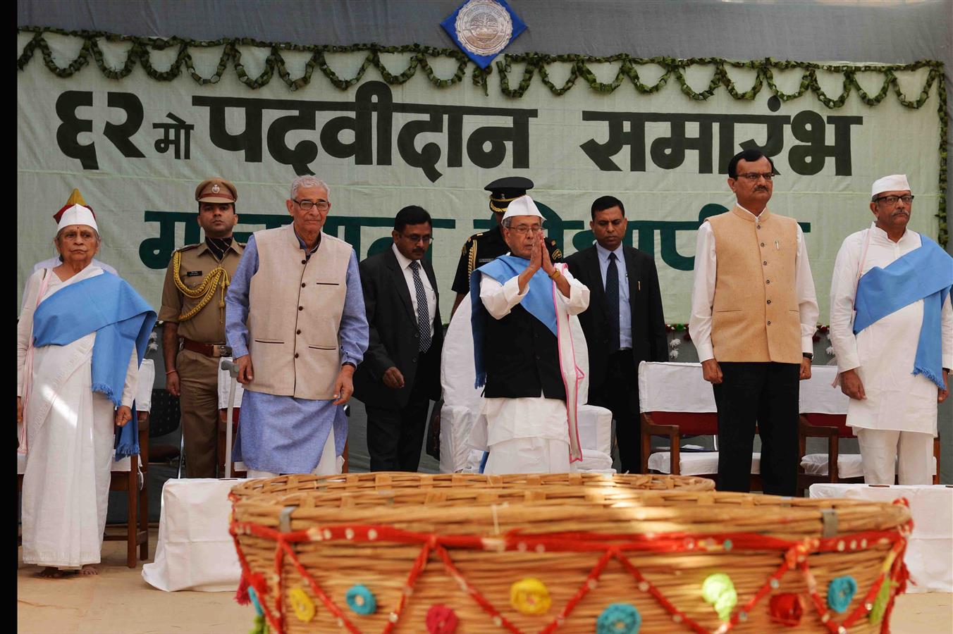 The President of India, Shri Pranab Mukherjee attending the 62nd convocation of Gujarat Vidyapith at Ahmedabad in Gujarat on December 1, 2015.