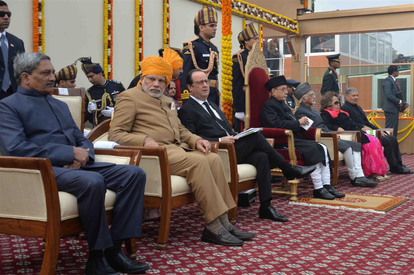 The President of India, Shri Pranab Mukherjee witnessing the Republic Day Parade at Rajpath in New Delhi on January 26, 2016. 