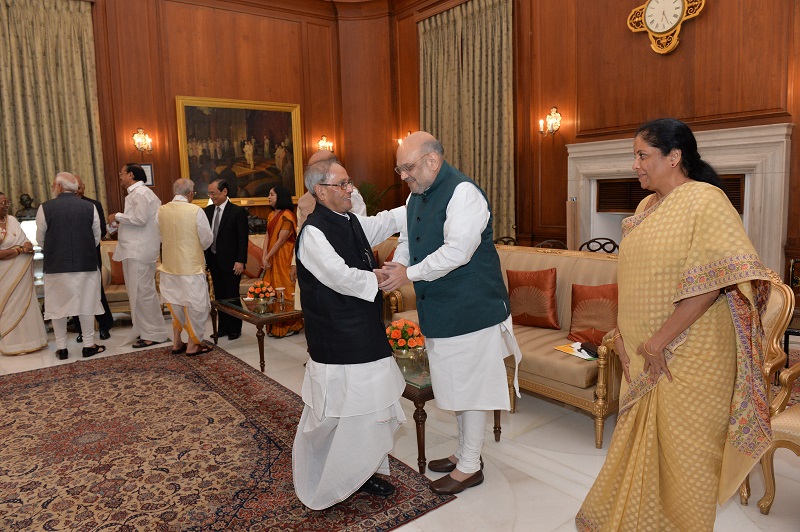 The Former President of India, Shri Pranab Mukherjee at the BHARAT  							  RATNA Investiture Ceremony in Rashtrapati Bhavan on August 8, 2019.