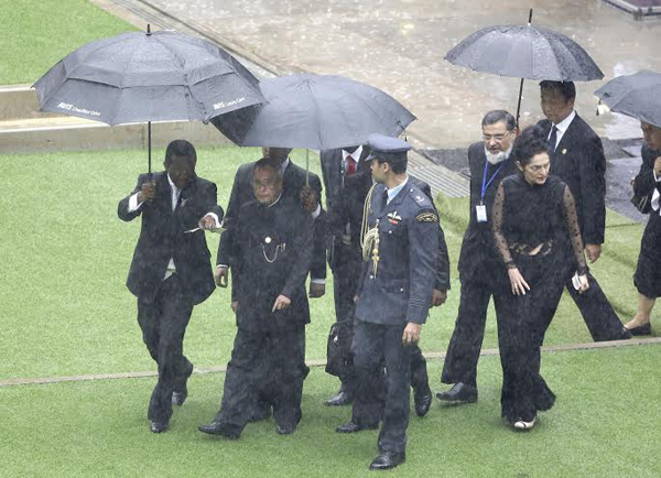 The President of India, Shri Pranab Mukherjee at the Memorial Service in honour of the former President of South Africa, Dr. Nelson Mandela at FNB Stadium in Johannesburg, South Africa on December 10, 2013.