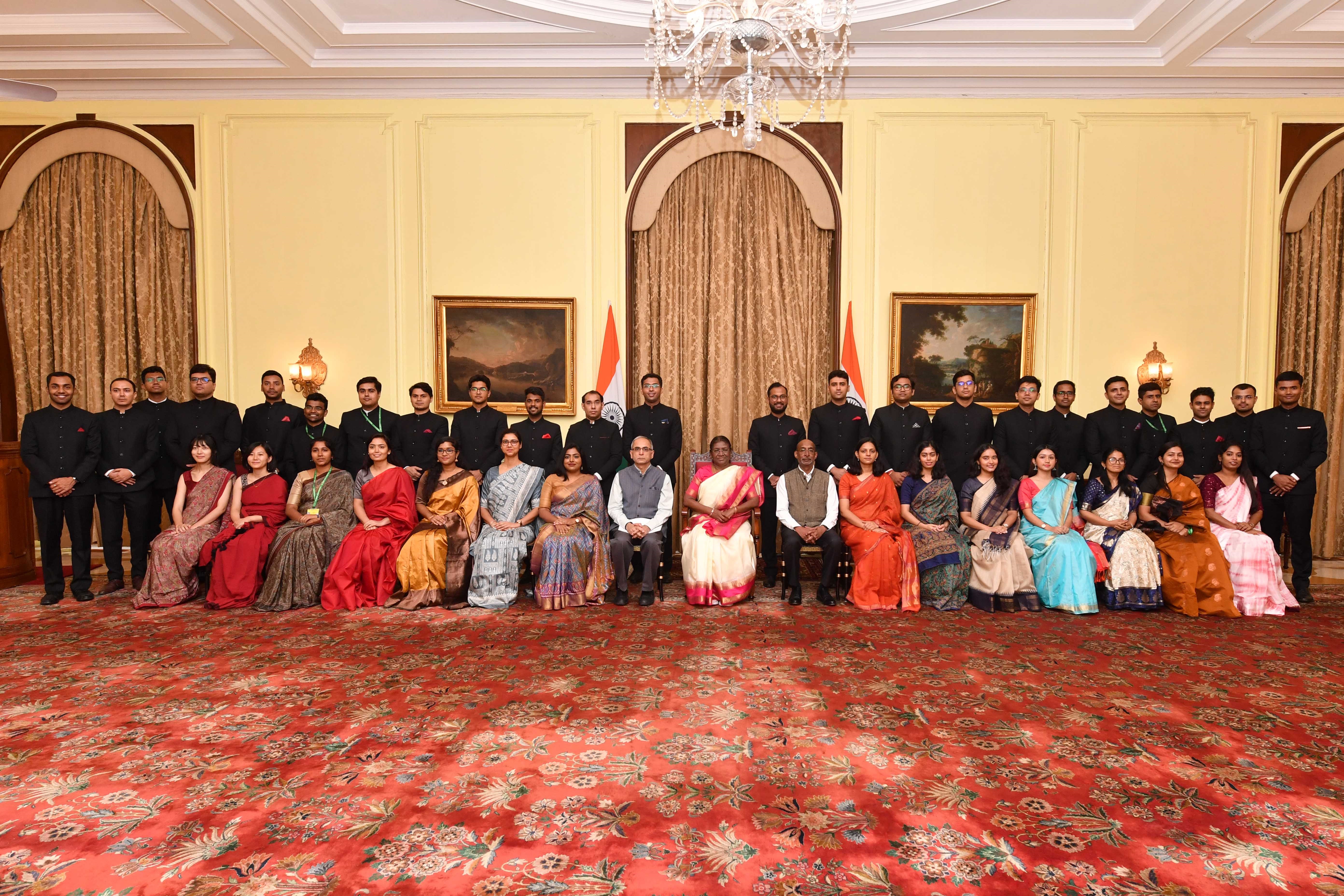 The Probationers of Indian Foreign Service (2022 Batch) called on the President of India, Smt Droupadi Murmu at Rashtrapati Bhavan on August 1, 2023.