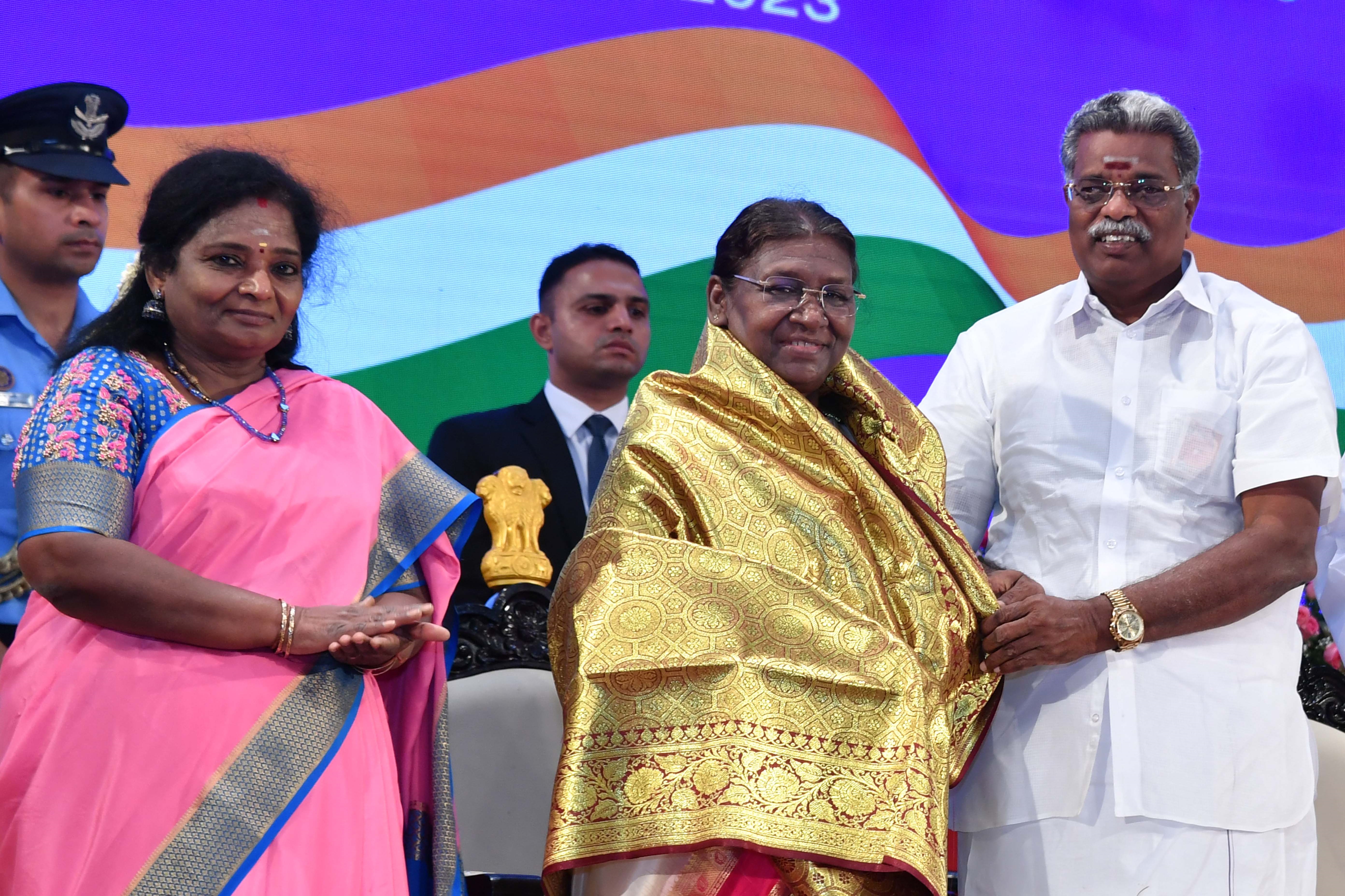 The President of India, Smt Droupadi Murmu attended the civic reception hosted in her honour by the Government of Puducherry on August 7, 2023.