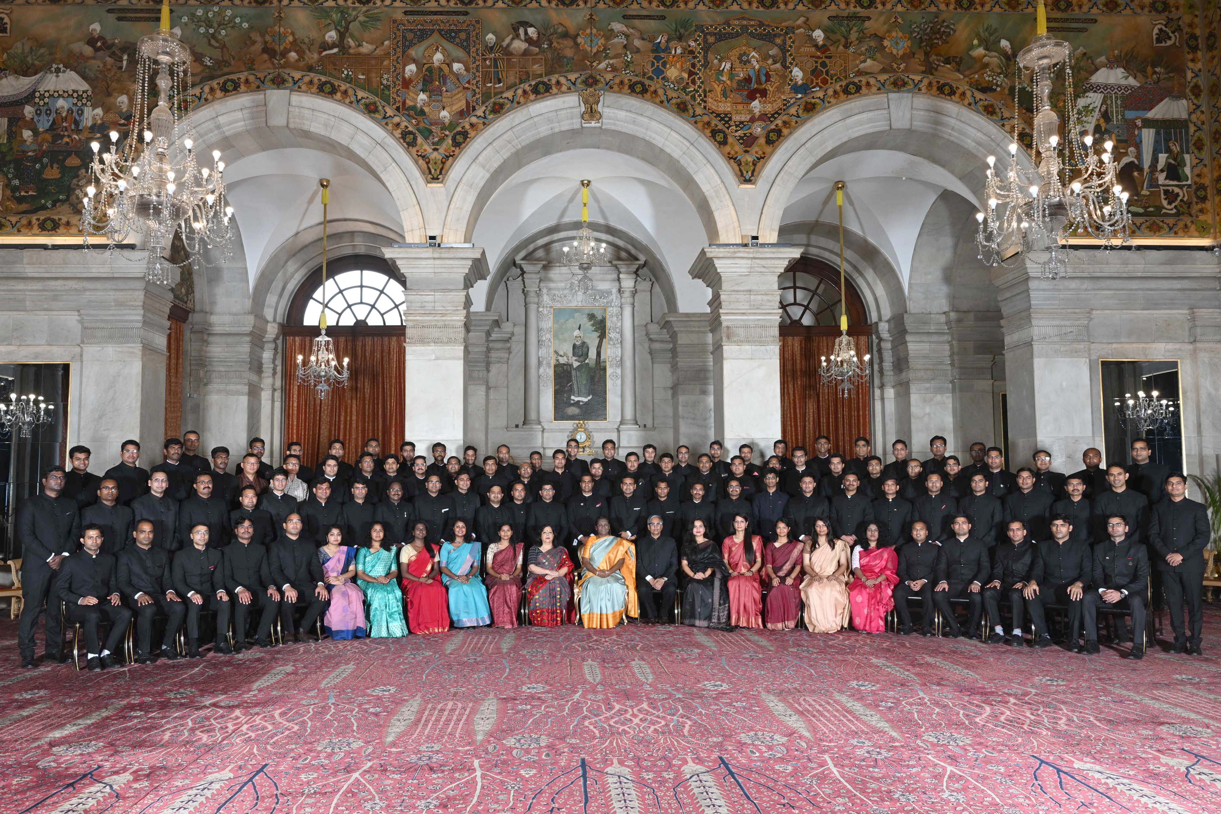 Probationers of Indian Forest Service (2022 batch) and Officers/Officer Trainees of Indian Defence Estates Service (2018 and 2022 batch) called on the President of India, Smt Droupadi Murmu at Rashtrapati Bhavan on July 24, 2023.