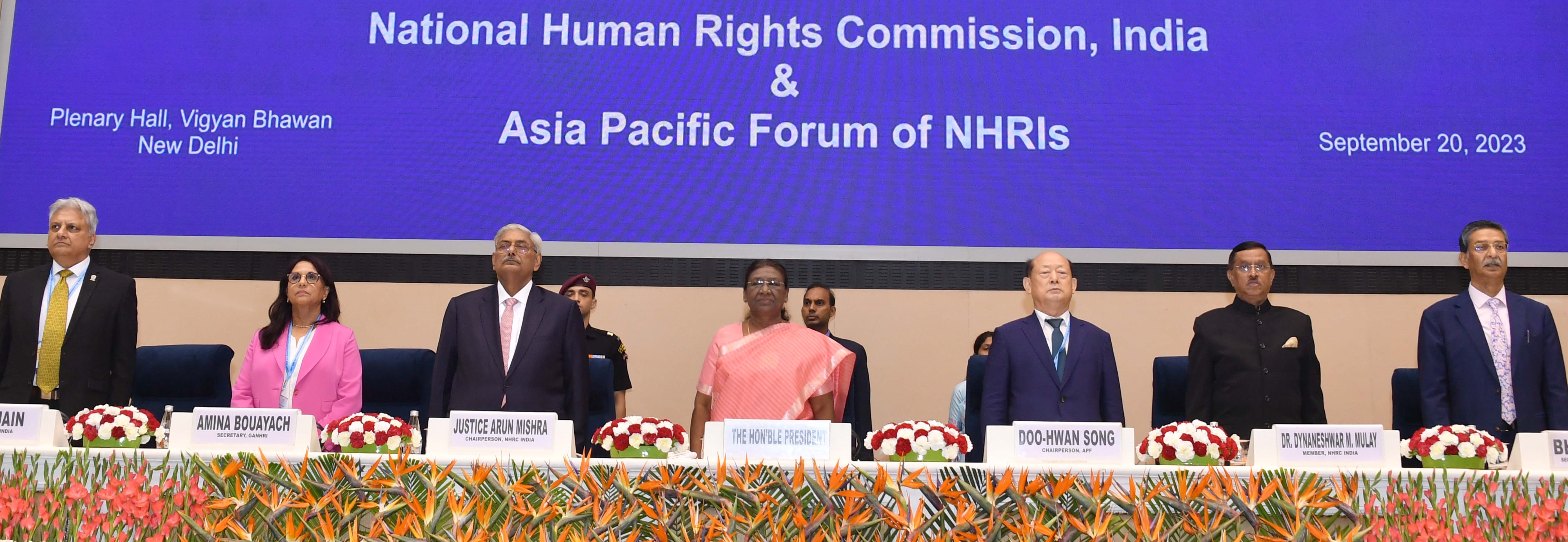 The President of India, Smt Droupadi Murmu inaugurated Annual General Meeting and Biennial Conference of the Asia Pacific Forum on Human Rights in New Delhi, on September 20, 2023.
