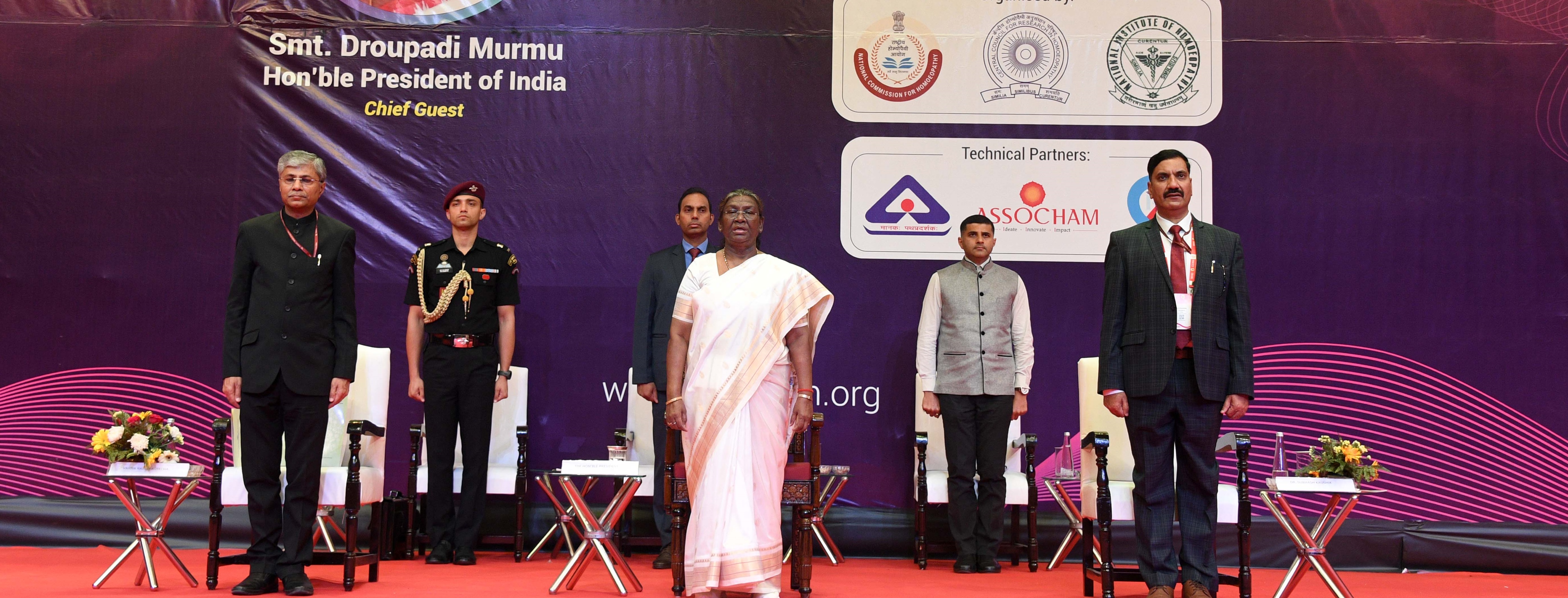 The President of India, Smt Droupadi Murmu inaugurated a two-day Homoeopathy Symposium, organized by Central Council for Research in Homoeopathy, in New Delhi on April 10, 2024 on the occasion of the World Homoeopathy Day.