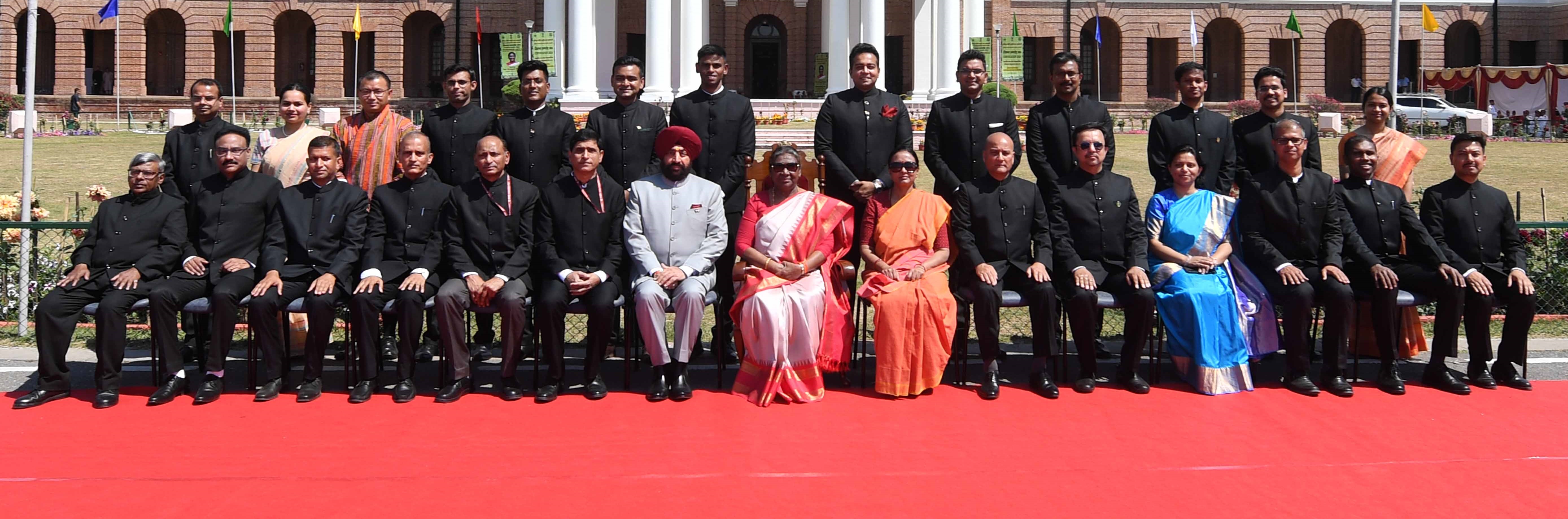 President of India, Smt Droupadi Murmu while addressing the officer trainees of Indian Forest Service (2022 batch) at their convocation ceremony at the Indira Gandhi National Forest Academy, Dehradun on April 24, 2024.